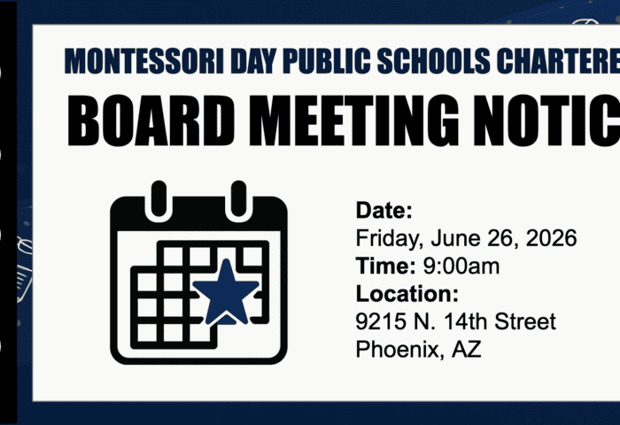 montessori day school board meeting scheduled for June 26, 2026 at 9am